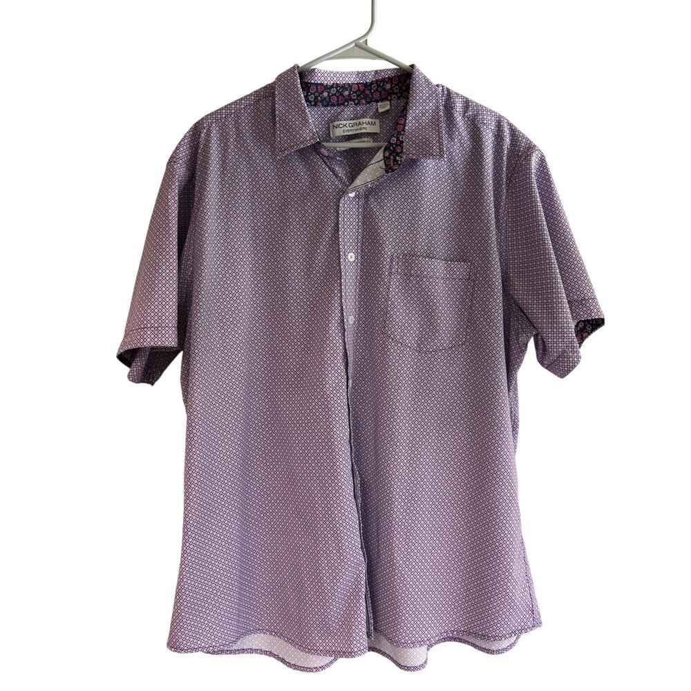 Nick Graham Everywhere Mens 2XL Purple Western Button Down Stretch Shirt